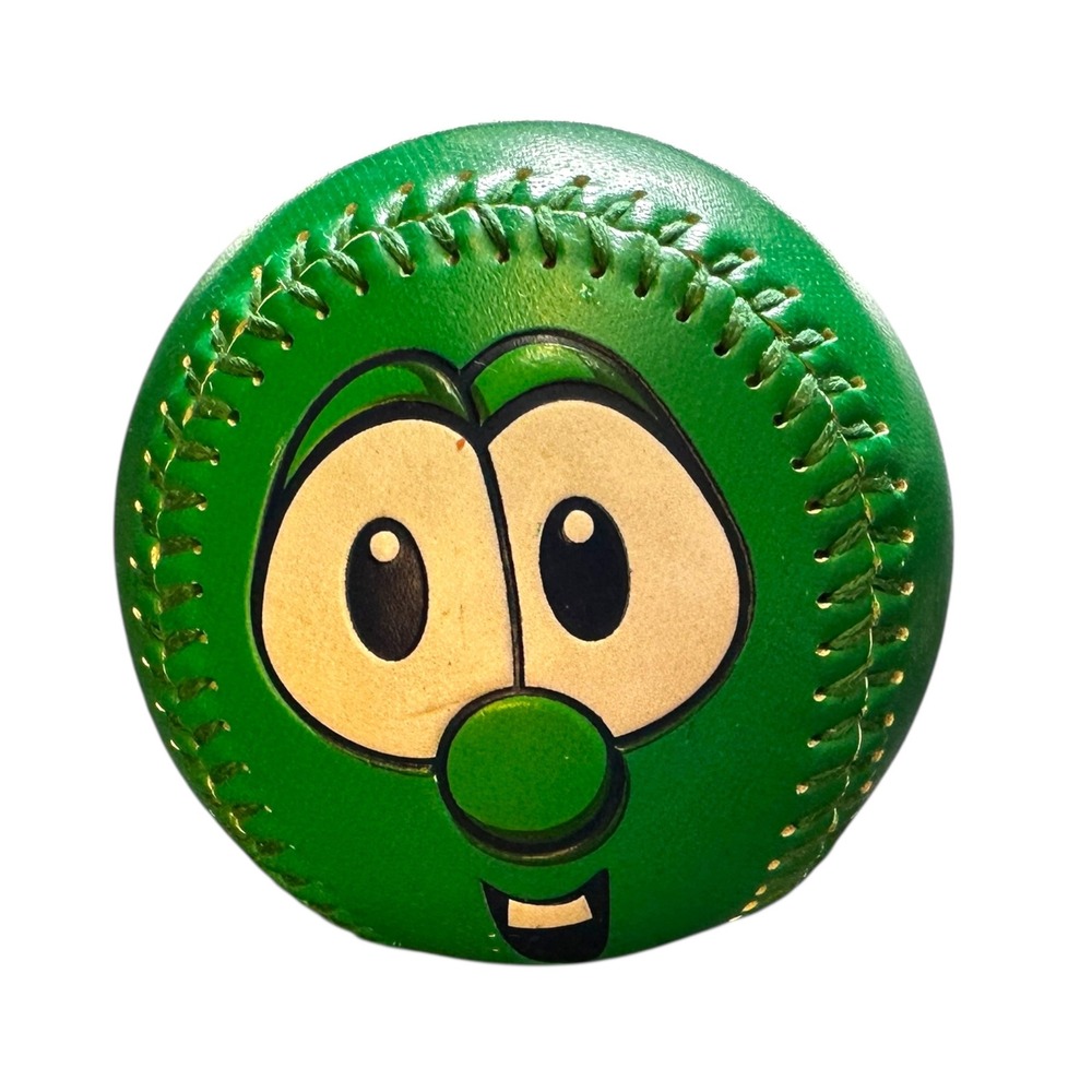 VTG Veggie Tales‎ Larry the Cucumber Dollywood Souvenir Baseball Green Big Idea